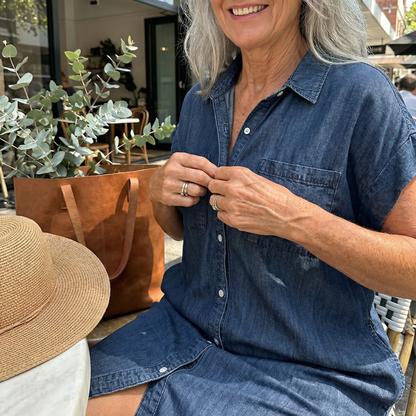 Lässiges Damen Denim Druckkleid