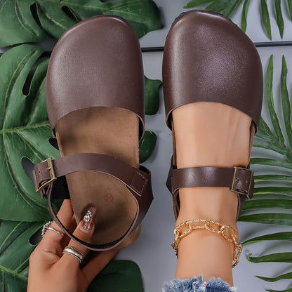 Damen Slingback Sandalen Kork Geschlossene Spitze