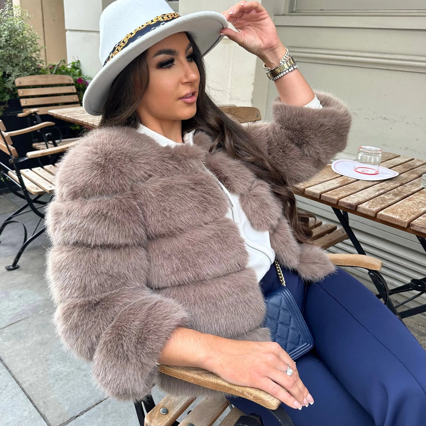 Damen Winterjacke Faux Fur Elegant