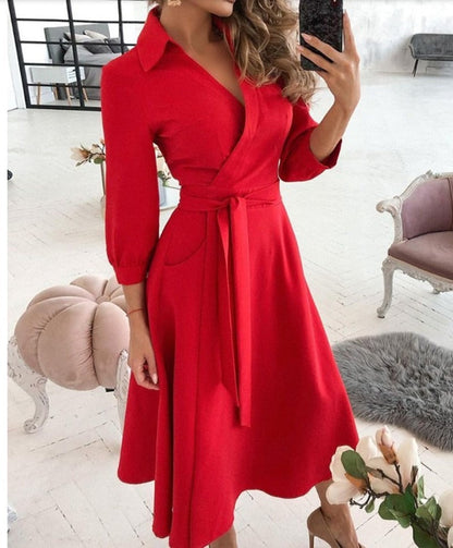 Damen Kleid Elegant Vielseitig Schwarz - Norvielle