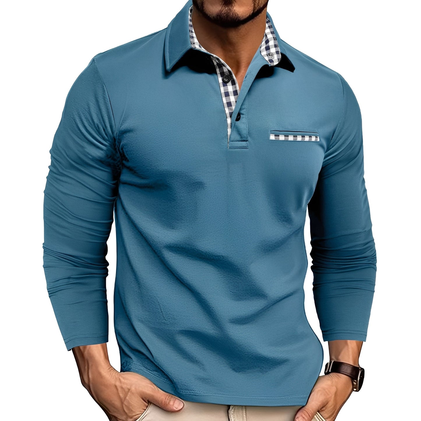 Charel Herren Poloshirt Langärmlig