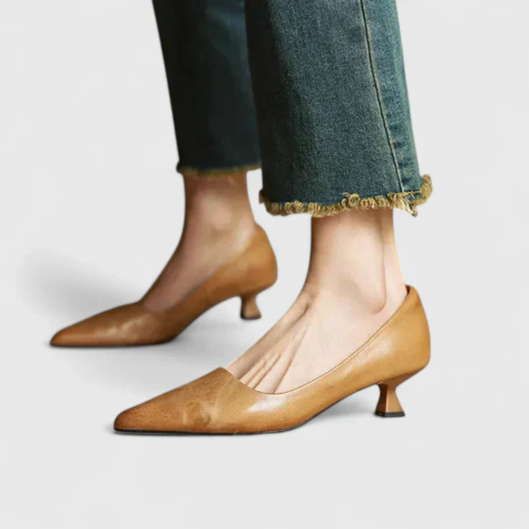 Damen Pumps Spitze Niedriger Absatz
