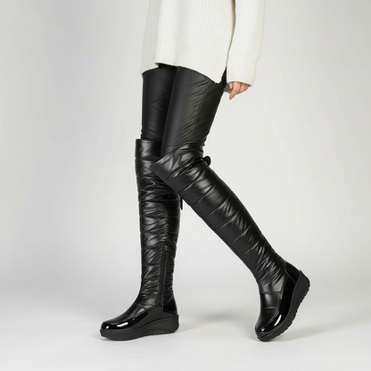 Damen Overknee Stiefel Narella Warm Gefüttert