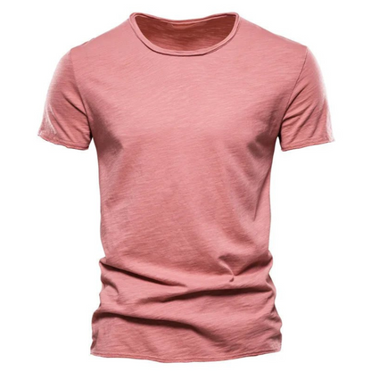 Herren Klassisches Rundhals T-Shirt aus Baumwolle Weiß
