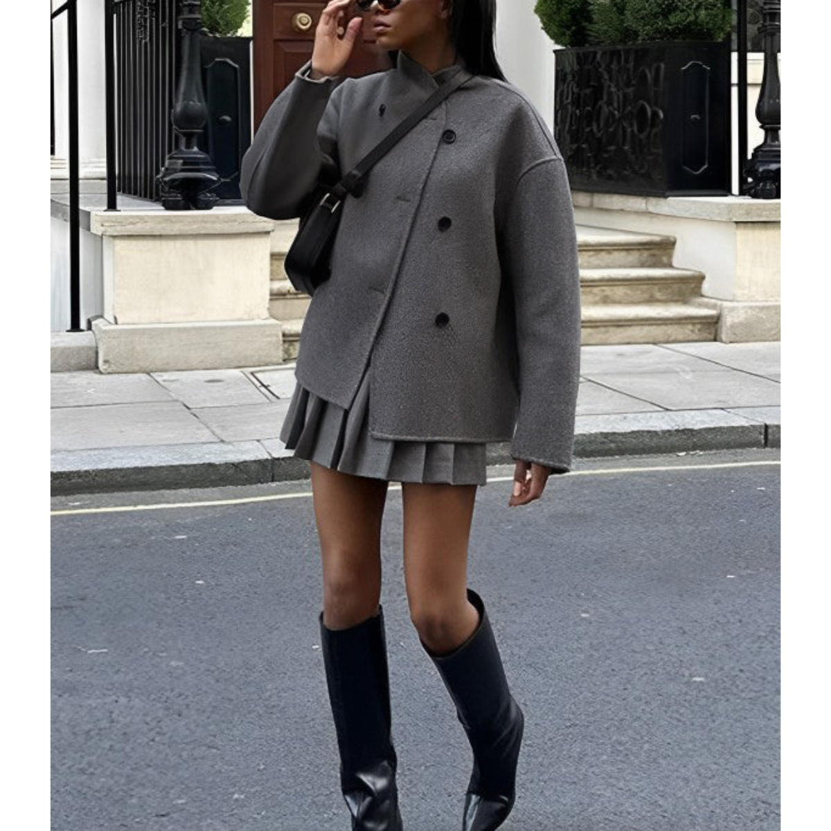 Norvielle Damen Oversized Mantel Übergangsjacke