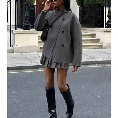 Norvielle Damen Oversized Mantel Übergangsjacke