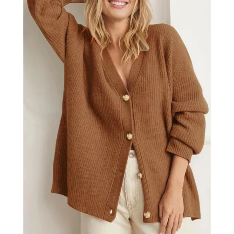 Norvielle Damen Cardigan Zopfmuster Fein