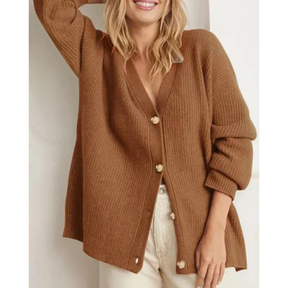 Norvielle Damen Cardigan Zopfmuster Fein