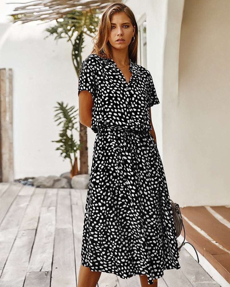 Molly Damen Kurzarmkleid mit Kragen