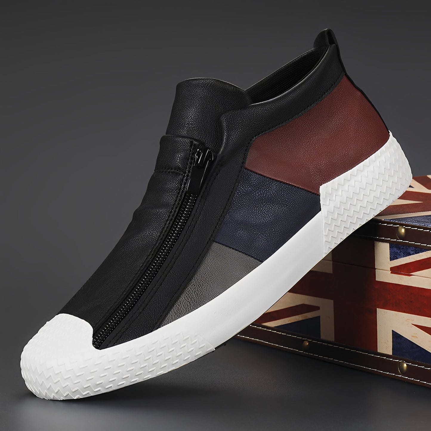 Herren Sneakers Colour-Blocking Weiß