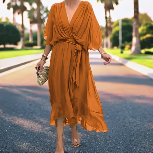 Damen Sommerkleid Elegantes Leichtiges Weiß