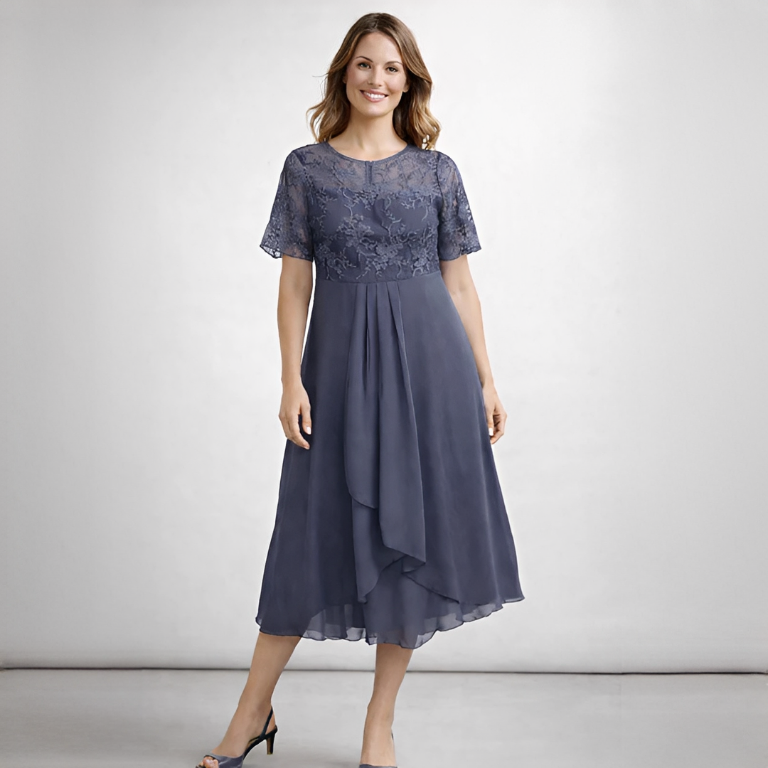 Damenkleid Floraine Elegant Lang Ärmel