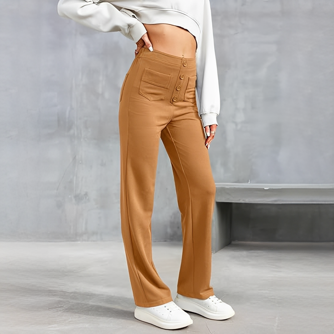 Damenhose Hochbund Schick Schwarz - Norvielle