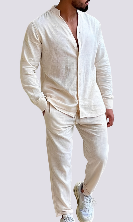 Herren Lounge-Set 2-teilig Baumwolle Bequem Grau - Norvielle