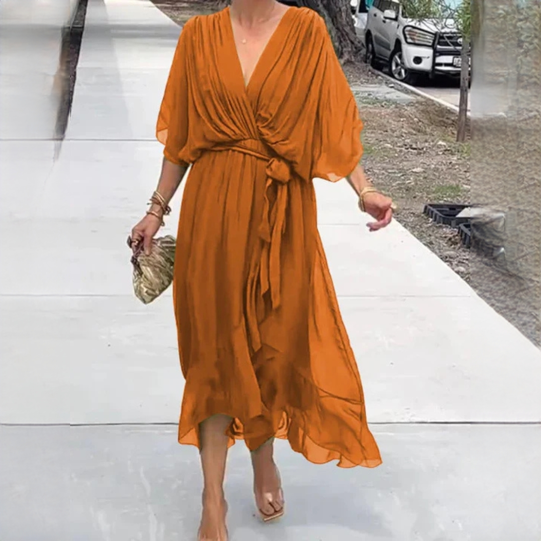 Demara Damen V-Kleid Stilvoll