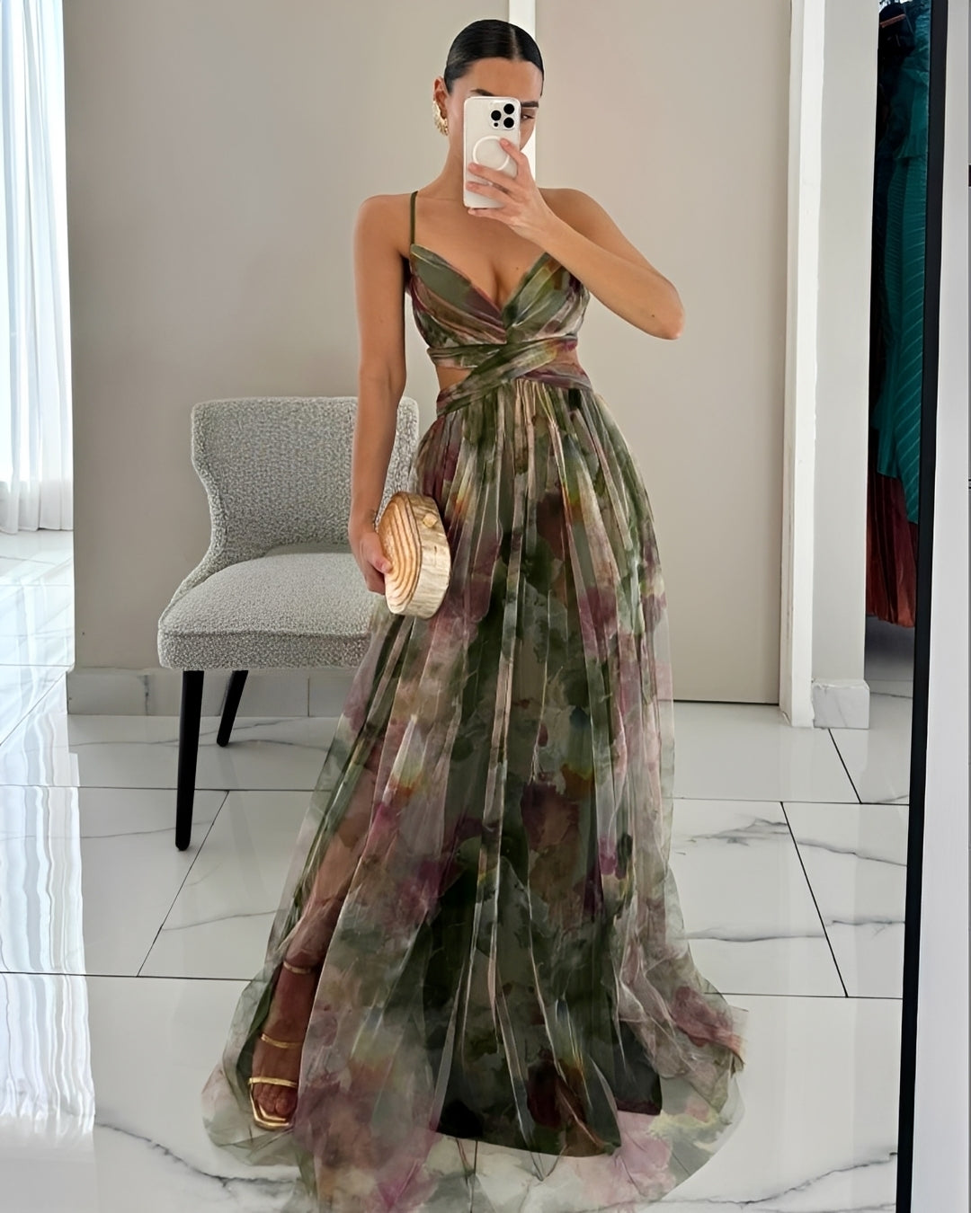 Damen Maxikleid Stilvoll Lang