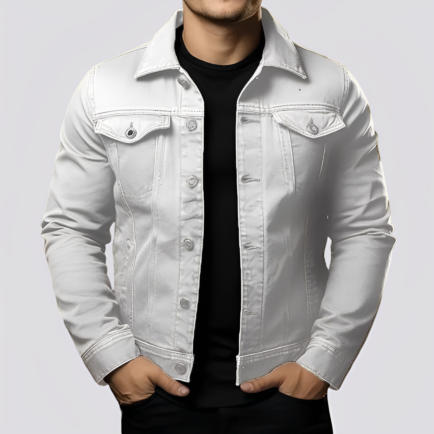 Herren Jeansjacke Denim Strapazierfähig