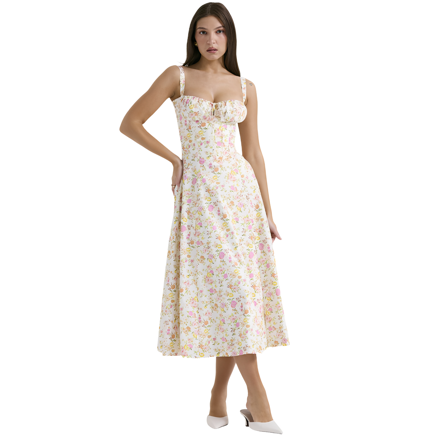 Damen Korsett Midikleid Elegantes Design