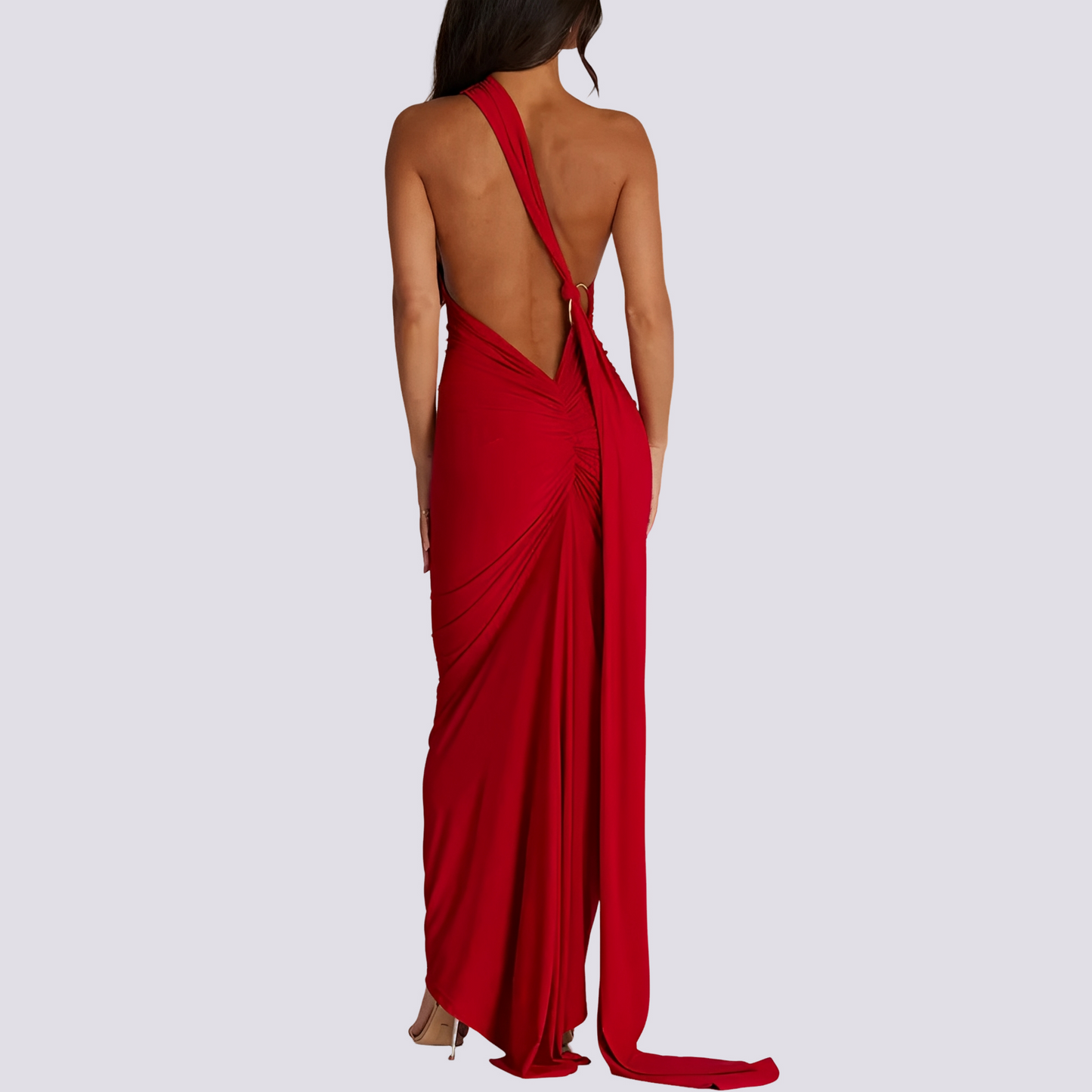 Elegantes Damen Plisseekleid Rückenfrei