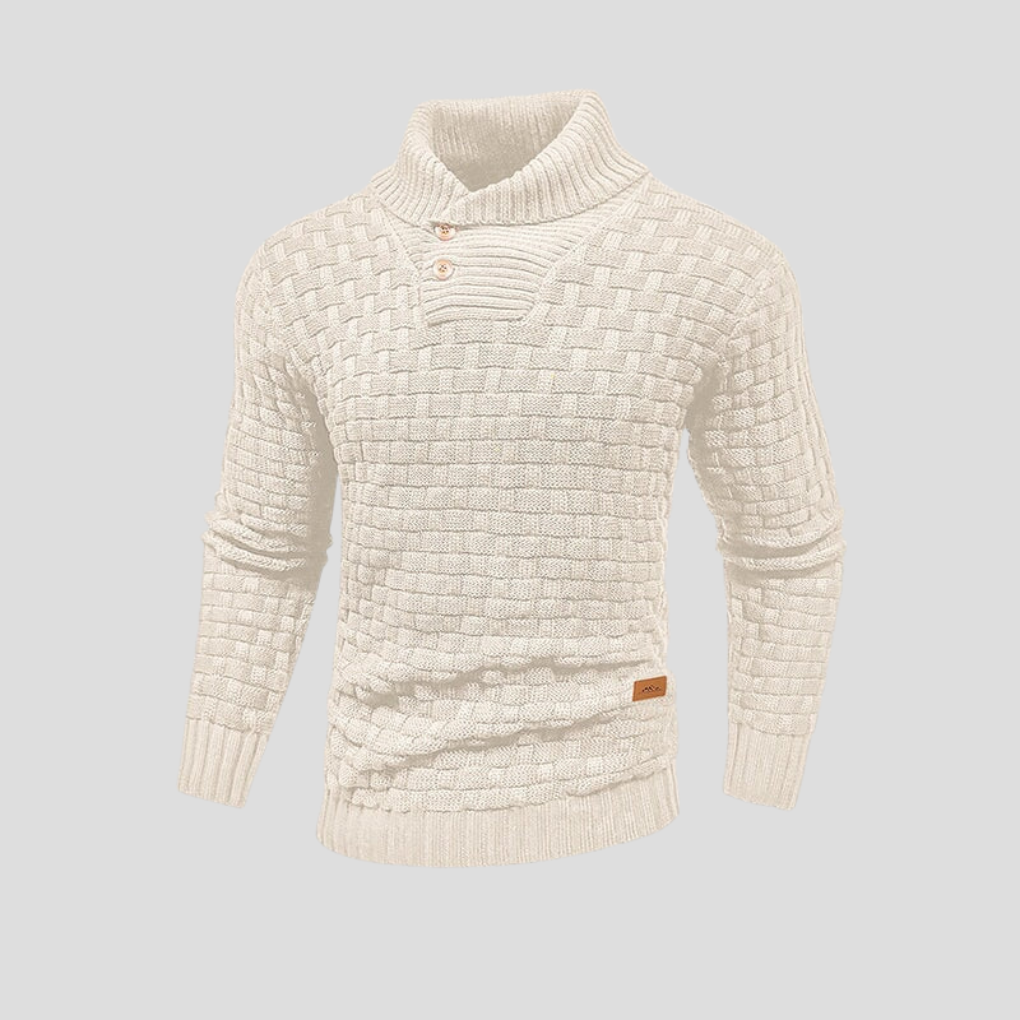 Herren Klassischer Strickpullover Knopfverschluss