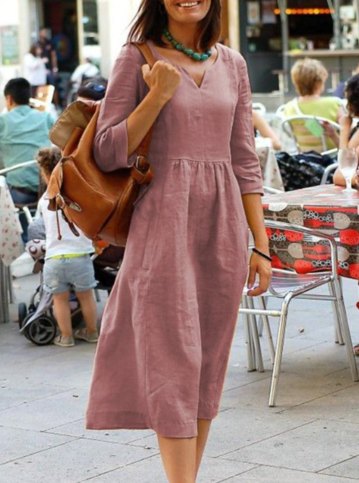 Damenkleid Tailliert V-Ausschnitt