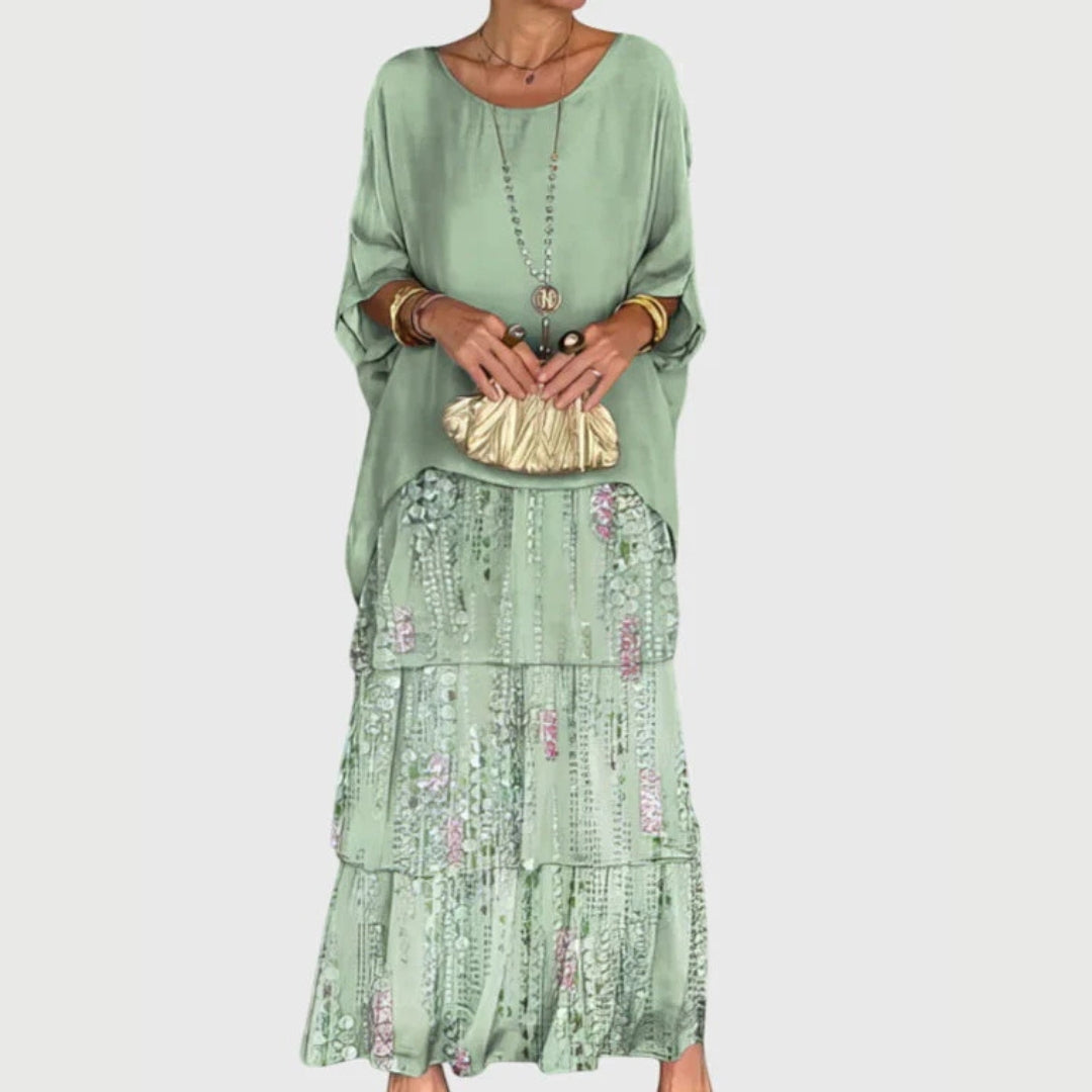 Damen Boho Maxikleid aus Shorts mit geschichteter Form