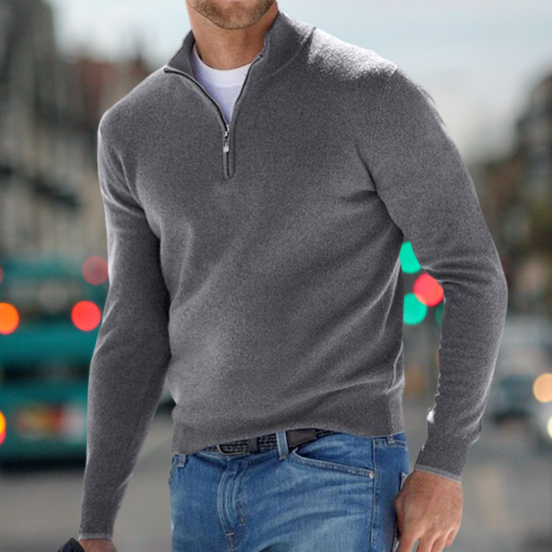 Carlo Herren Pullover Mit Reißverschluss