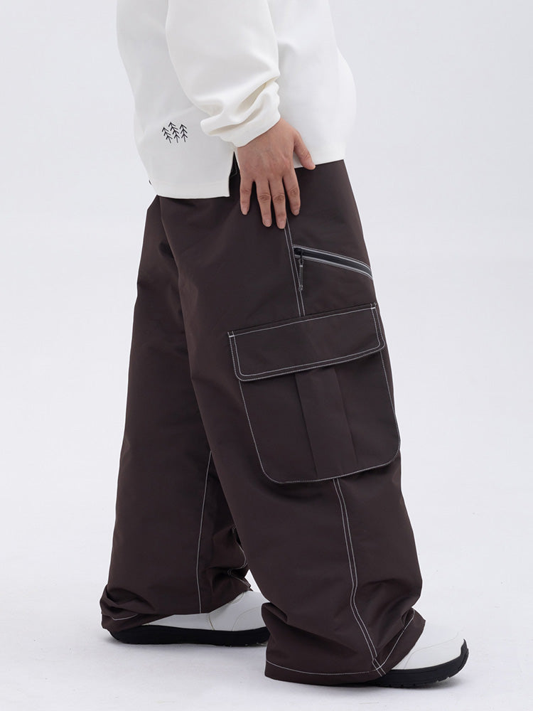 Damen Oversize Hose Baggy Beinform Cargotaschen