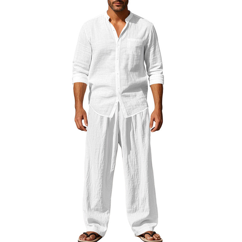 Gerald Herren Set Langarmshirt Hose Baumwolle Bequem
