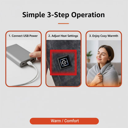Tragbarer USB Heizschal Einstellbar
