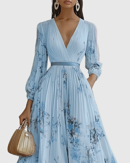 Isabella Damen Ärmelloses Blumenkleid Midi Geplissiert