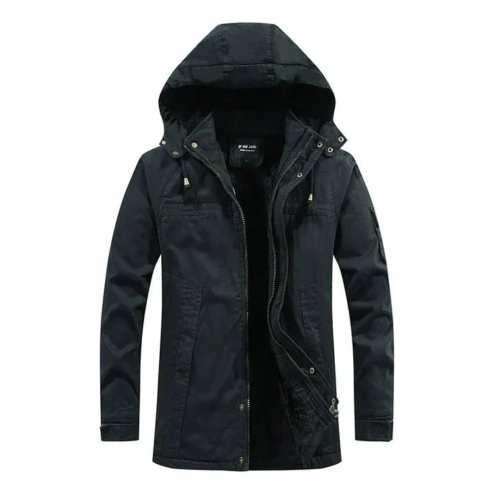 Herren Winterjacke Fleecegefüttert Lang