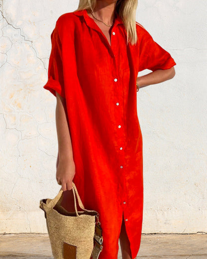 Norvielle Damen Hemdkleid Baumwolle - Norvielle