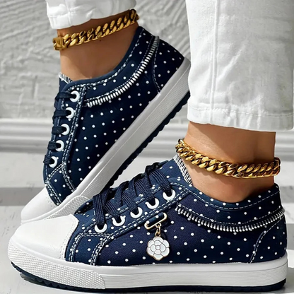 Damen Sneaker Mesh Blumenstickerei