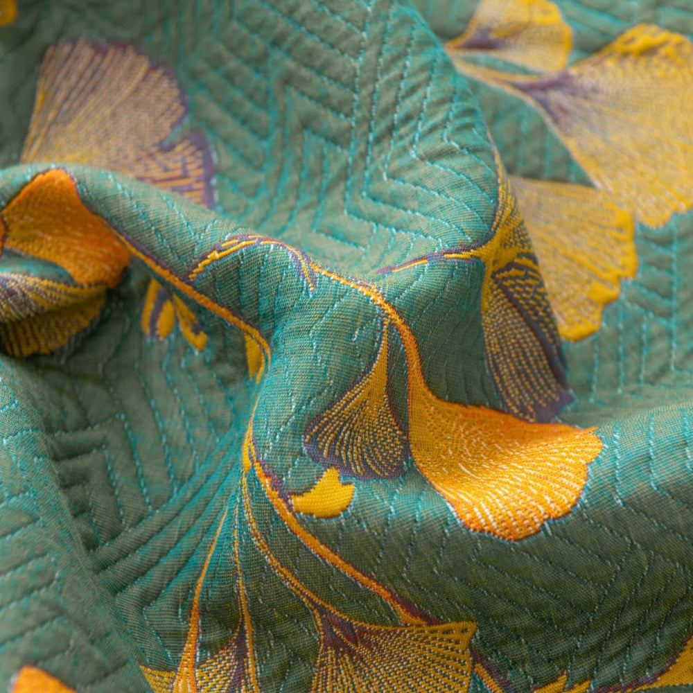 Wendebettdecke Jacquard Blumen Ginkgo Muster