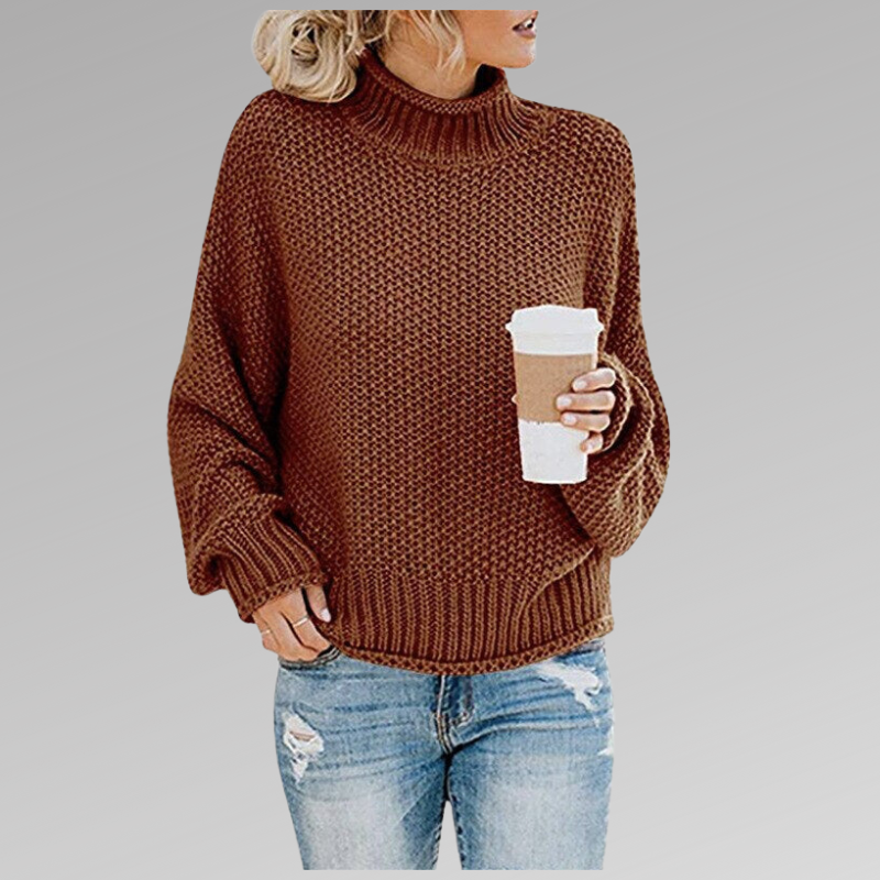 Damen Pullover Hochkragen Olivia
