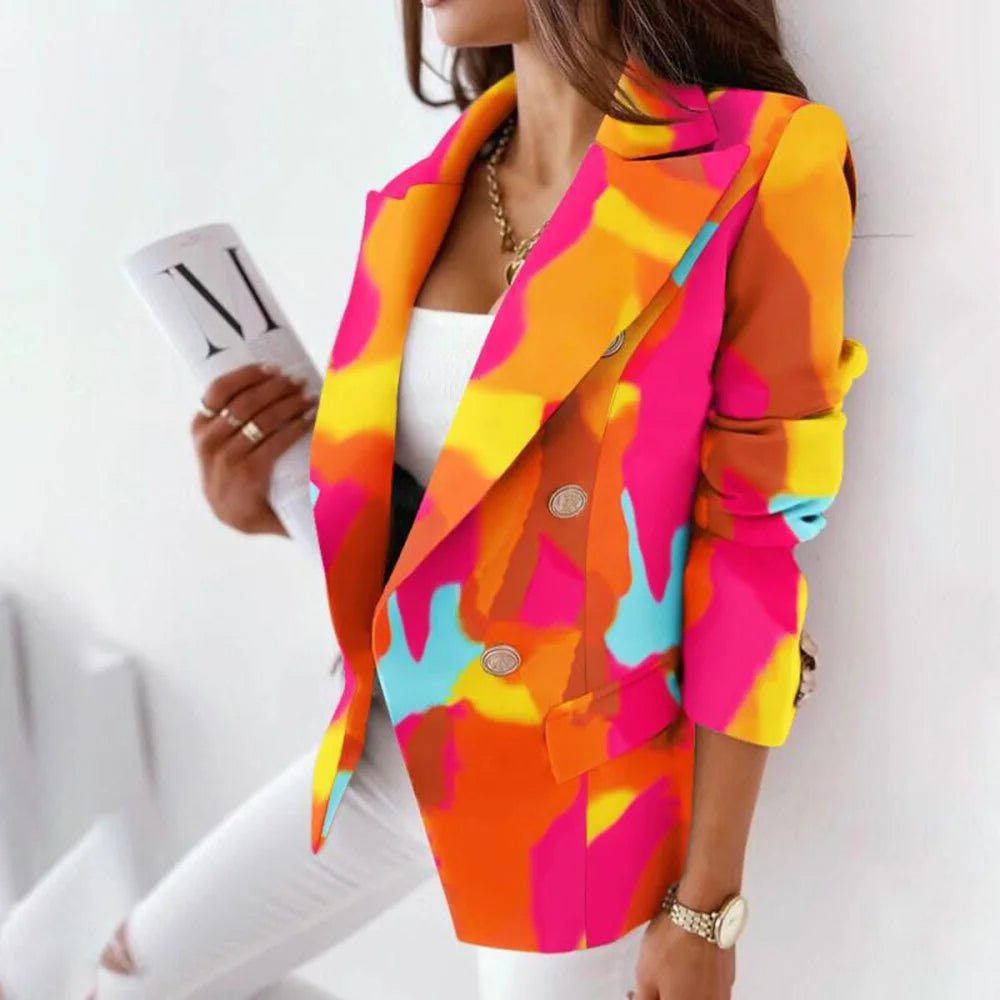 Norvielle Damen Blazer Bedruckt Stilvoll