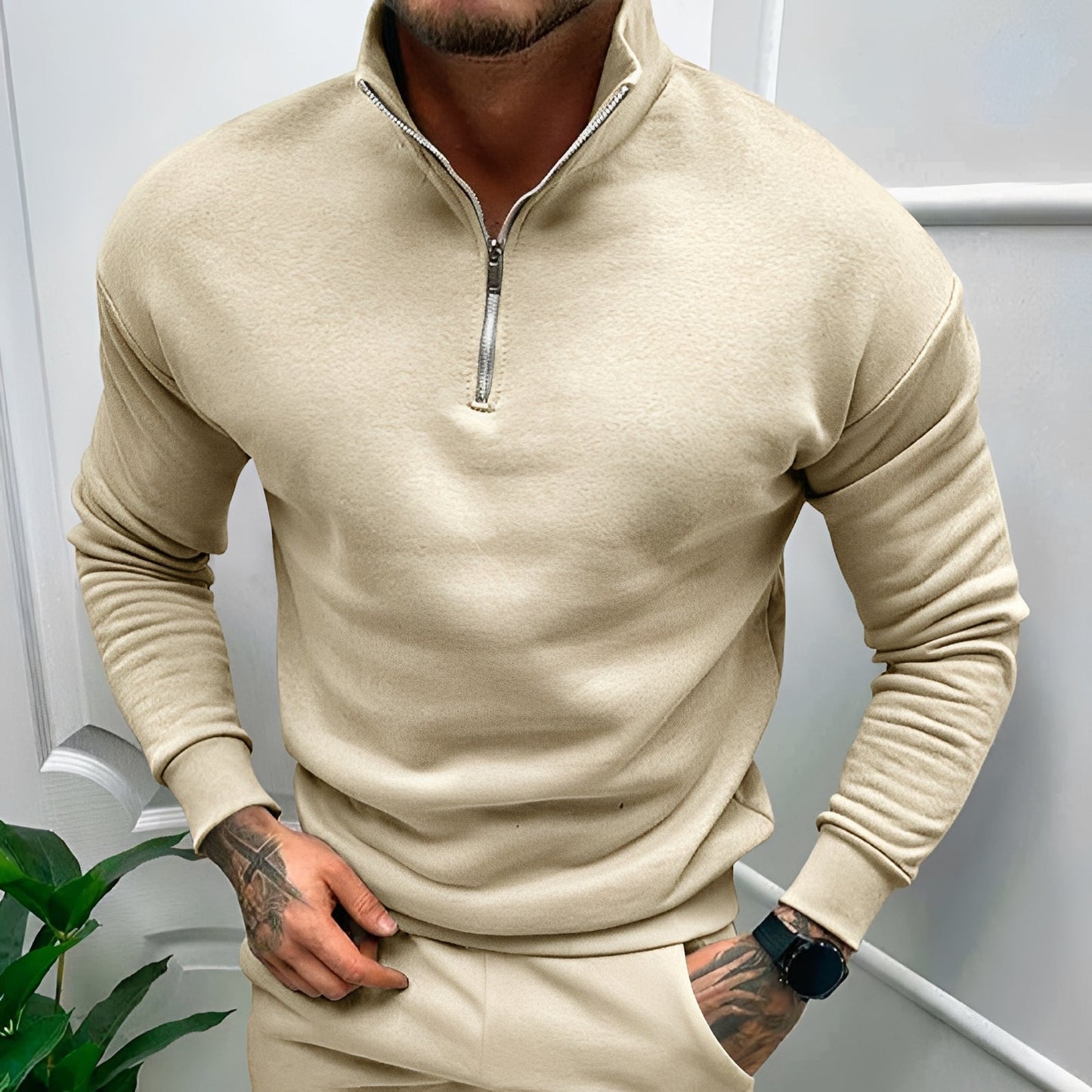 Herren Pullover Halb-Reißverschluss Lässig - Norvielle