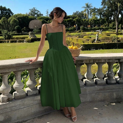 Damen Hochzeitsgast-Kleid Elegantes Korsett-Midikleid