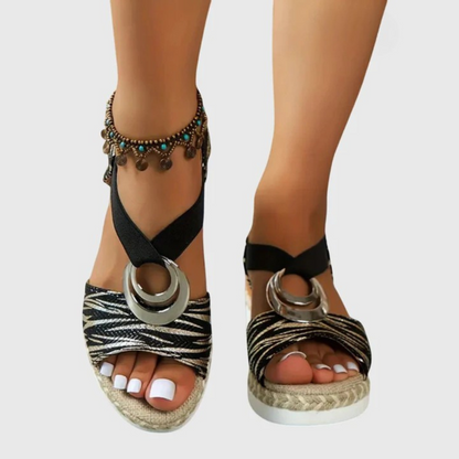 Damen Orthopädische Sandalen Schnallenriemen Leder