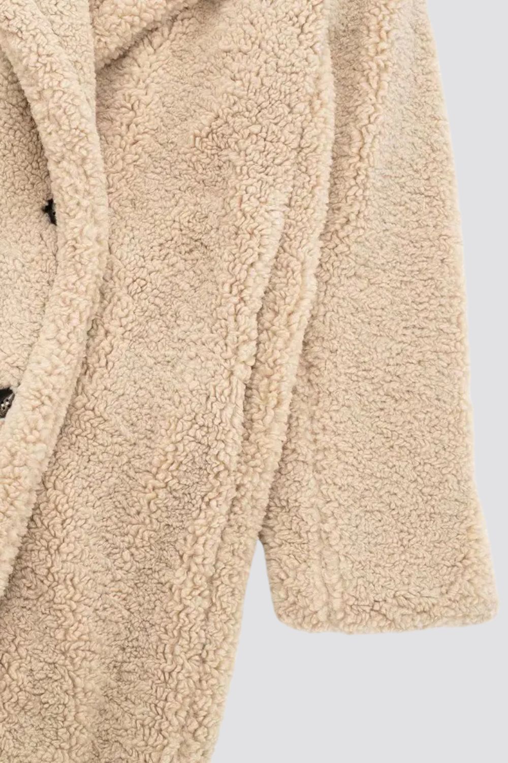 Damen Wintermantel Faux-Fur Lang Double-Breasted