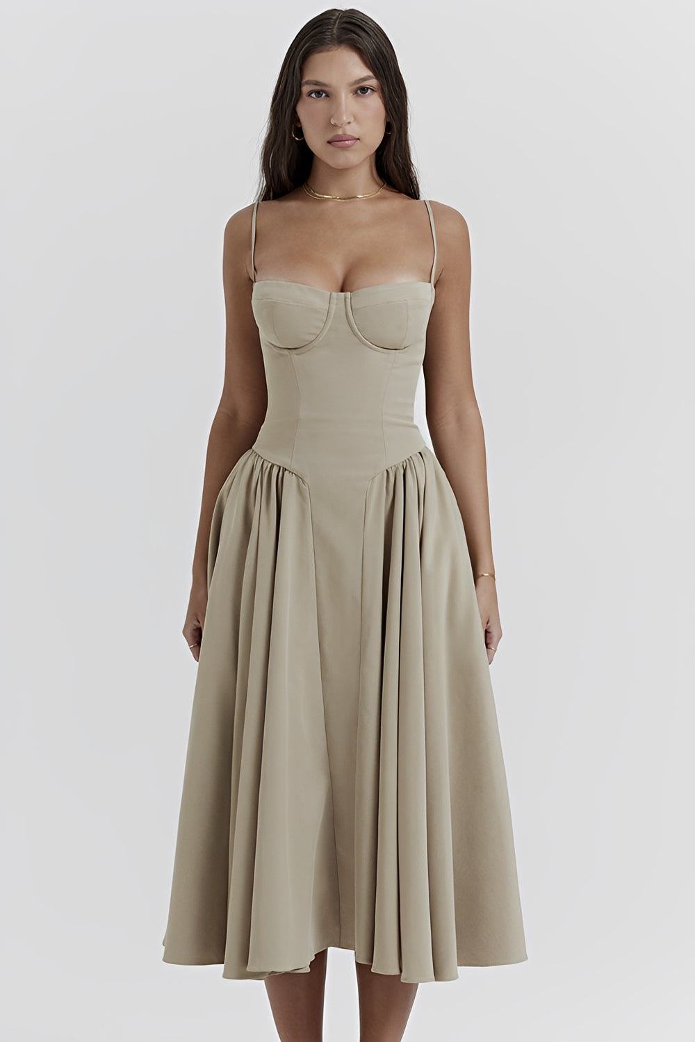 Damen Sling-Kleid Rückenfrei Leicht Sommerkleid