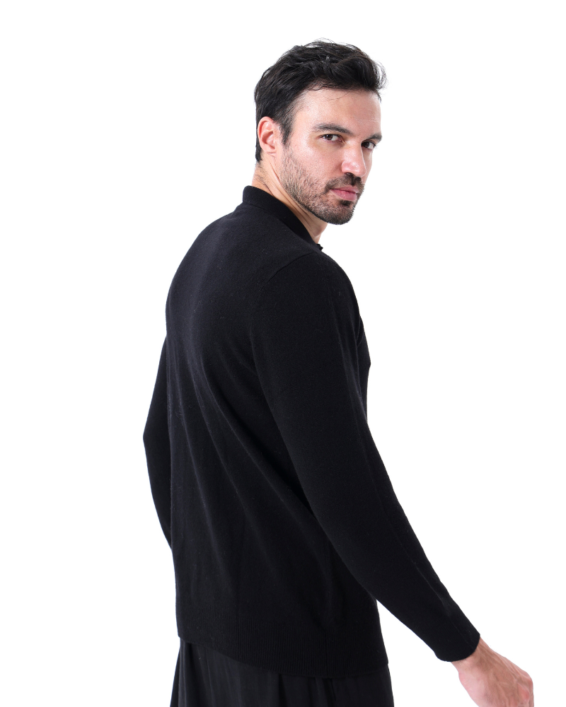 Bennett Herren Kaschmirpullover Polokragen Knopfleiste