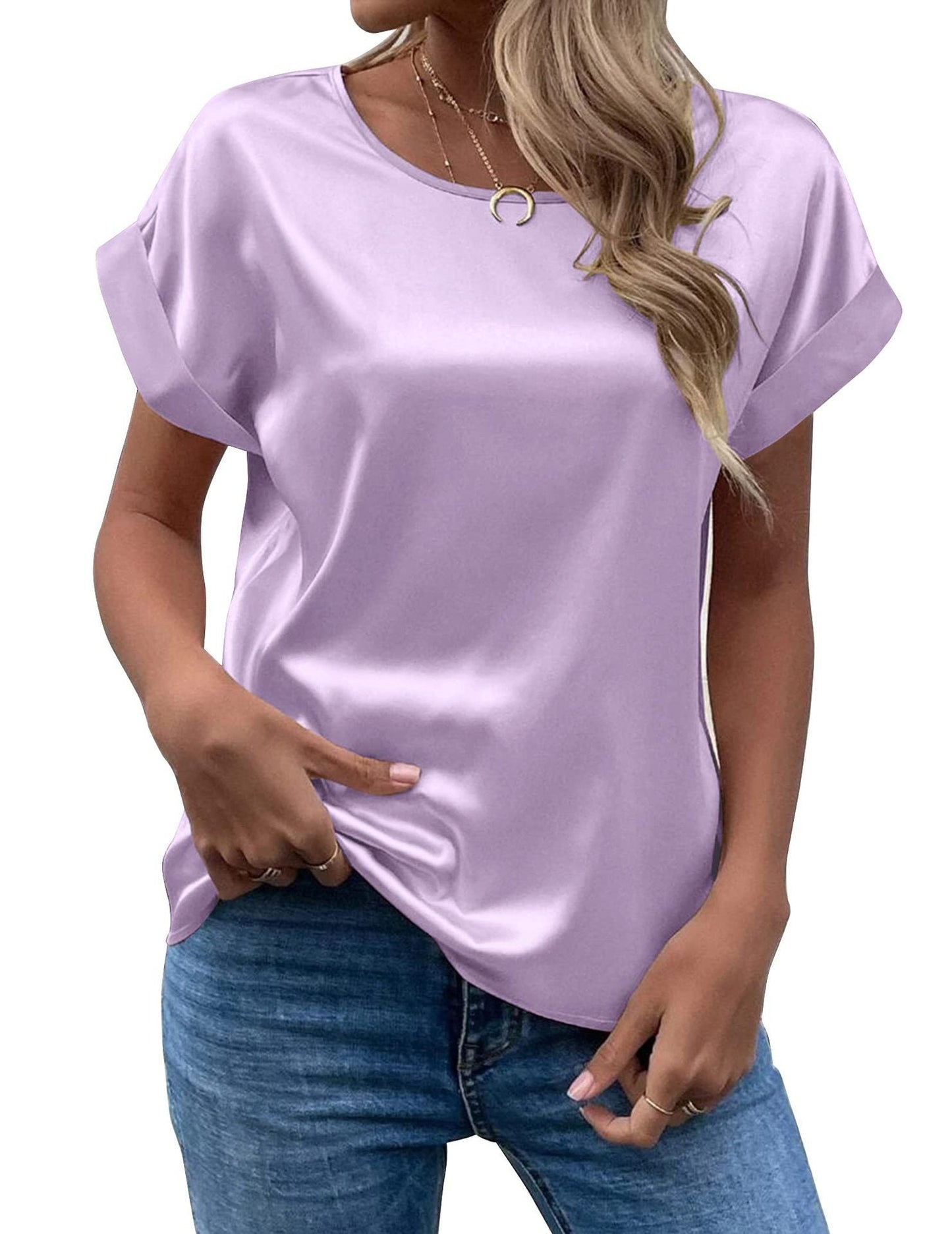 Damen Kurzarm-Oberteil Lockeres Design