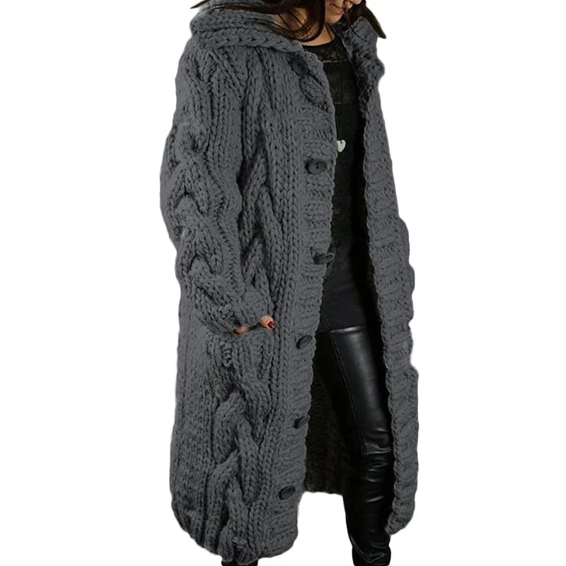 Norvielle Damen Strickjacke Dicke Wolle