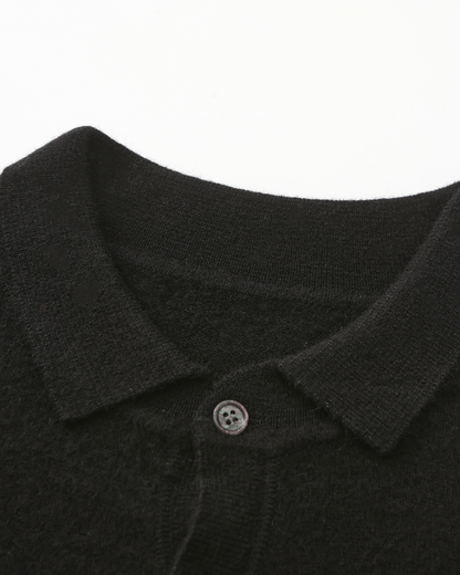 Bennett Herren Kaschmirpullover Polokragen Knopfleiste