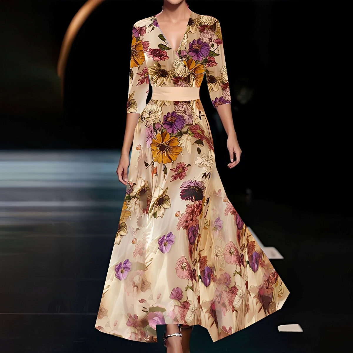 Damen Kurzarmkleid Stilvoll Sommerkleid - Norvielle