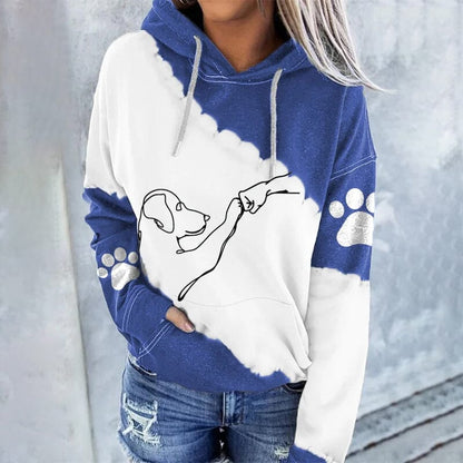 Lässiger Damen Hoodie Digitaldruck Grau