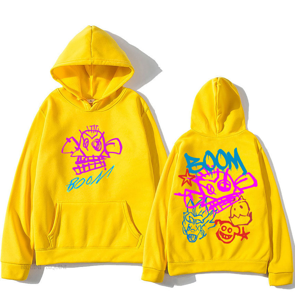 Norvielle Damen Langarm-Hoodie Cartoon-Motiv