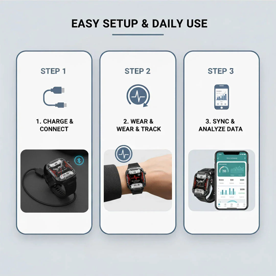 Stoßfeste Smartwatch Gesundheitsüberwachung